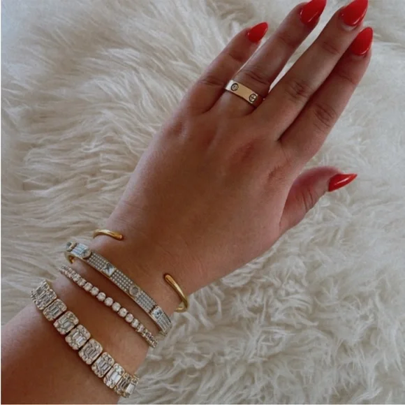 1pcs 8" Bracelet Emerald Crystals Square Box Chain - Picture 3 of 16